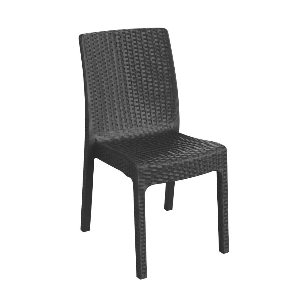 5 piece Noble Square Rattan Garden Furniture Set Set - 90cm x 90cm - Anthracite