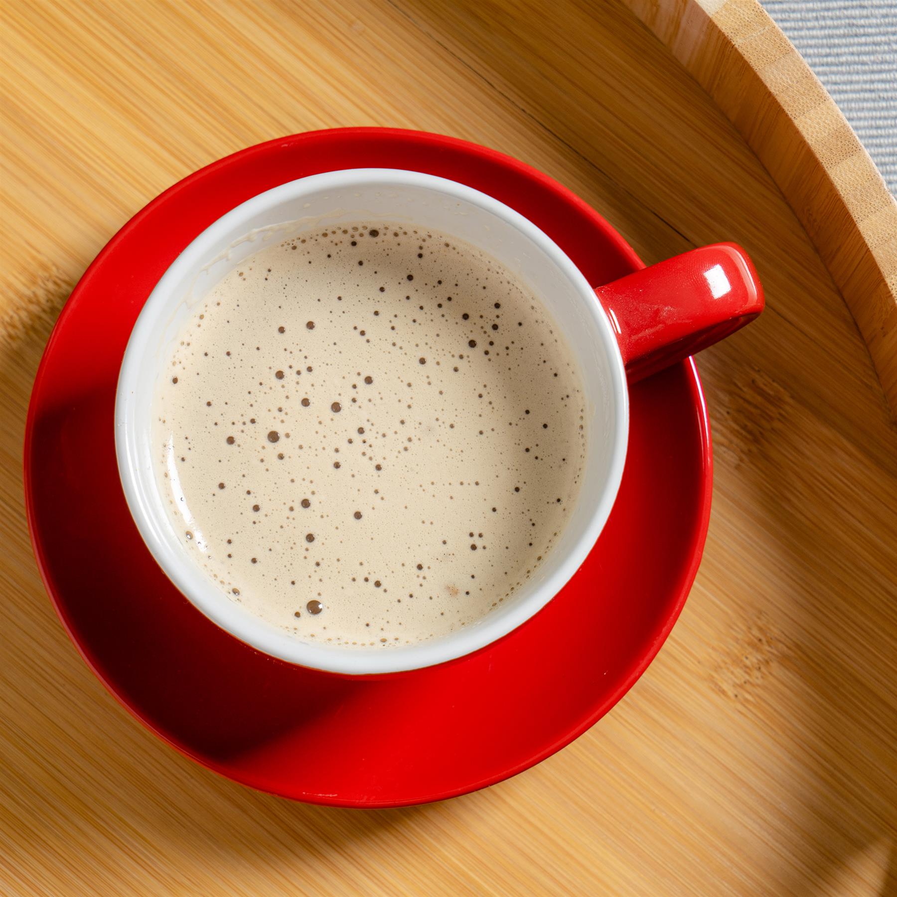 250ml Red Cappuccino Cups & Saucers - Pack of Six