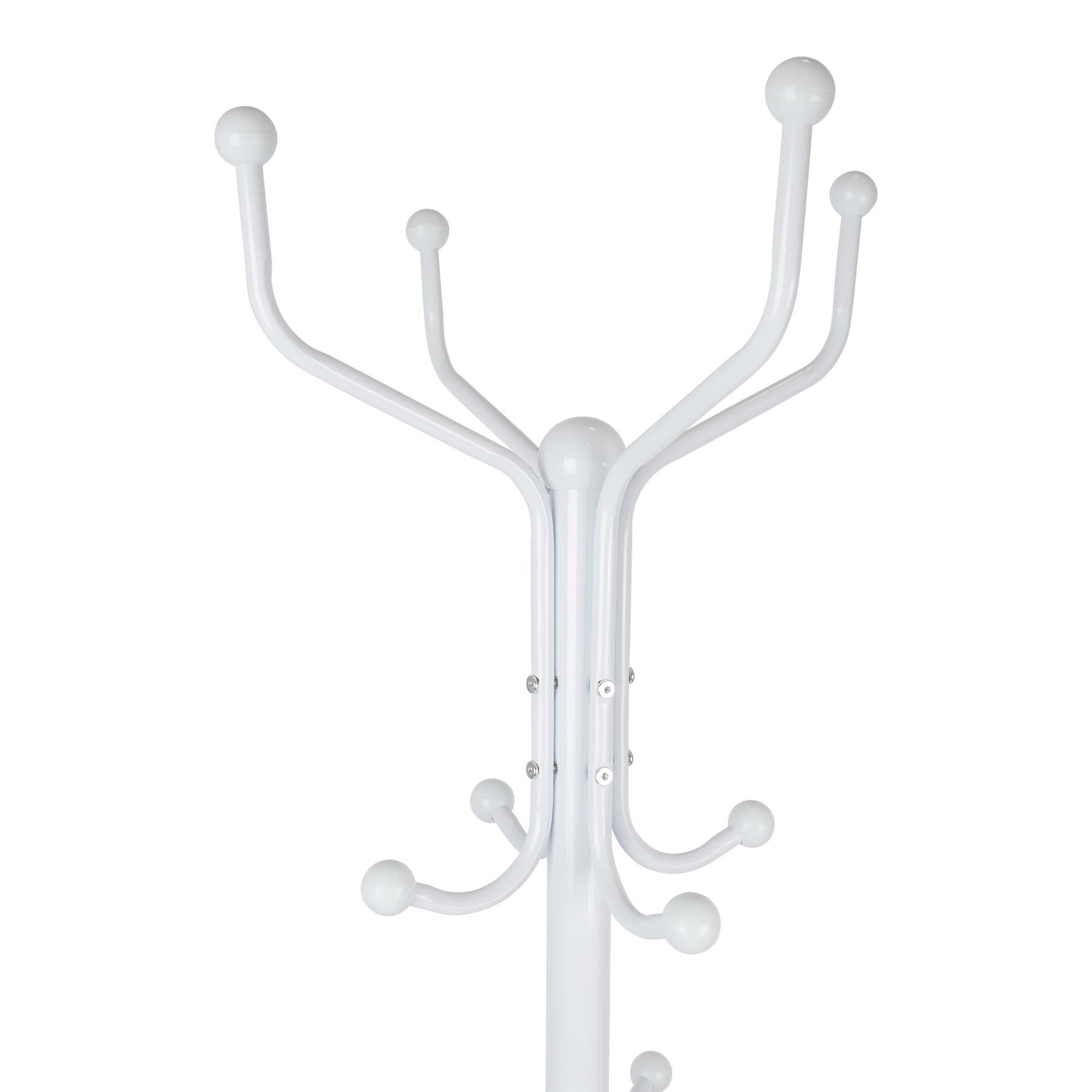White Free-Standing Steel Coat Rack