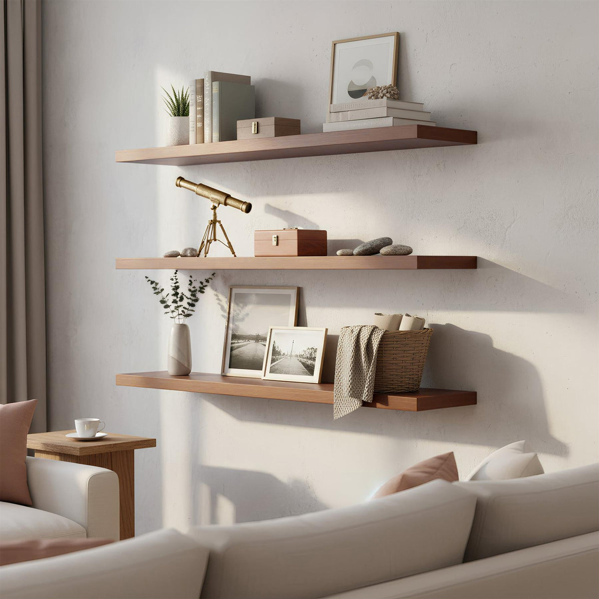 100cm Walnut Modern Floating Shelf