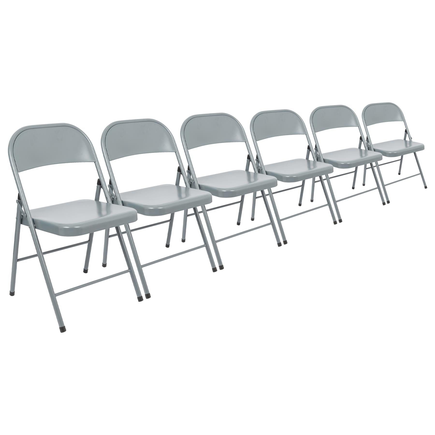 Matt Grey Metal Folding Chair - Pack of Six