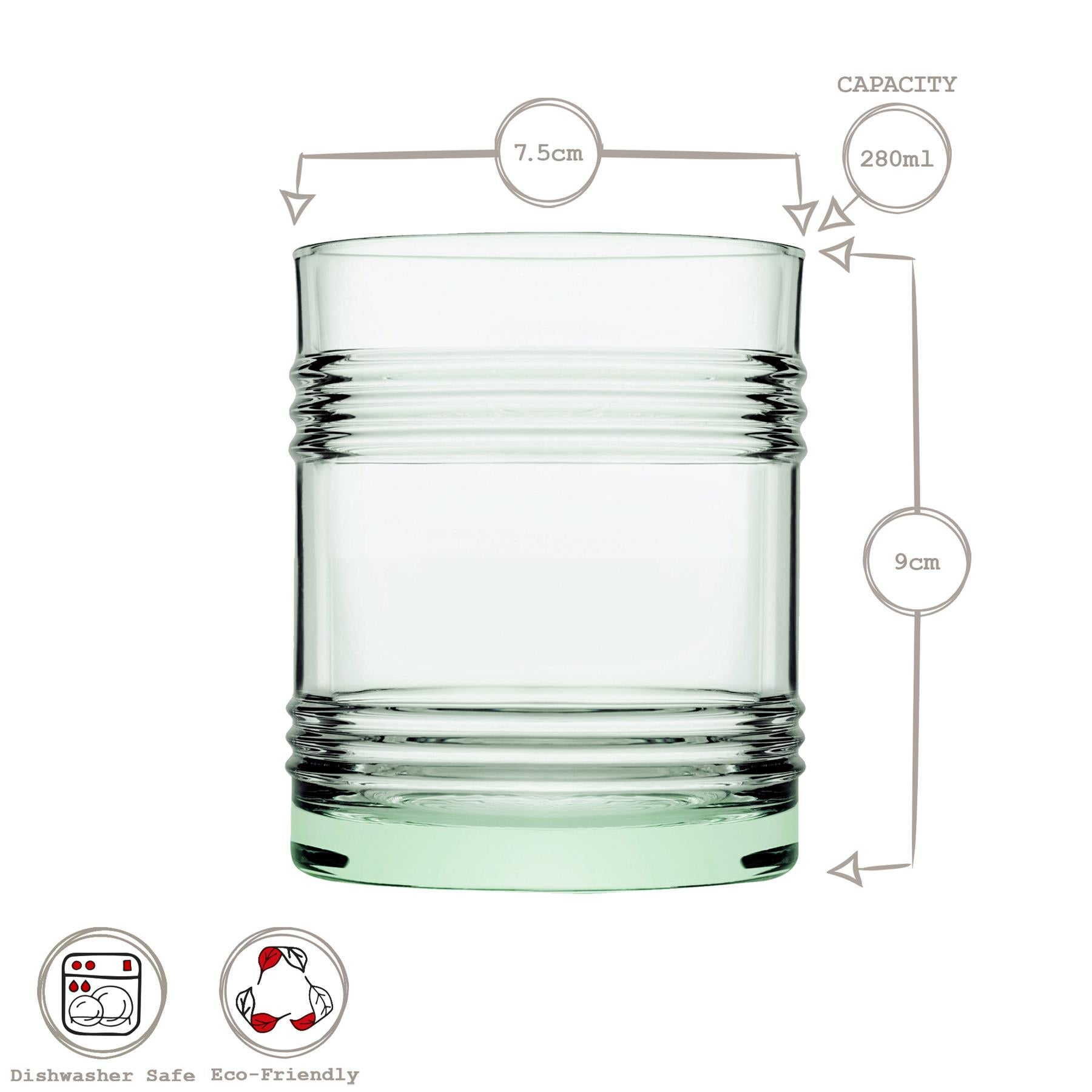 280ml Aware Tincan Recycled Glass Tumblers - Green - Pack of Four