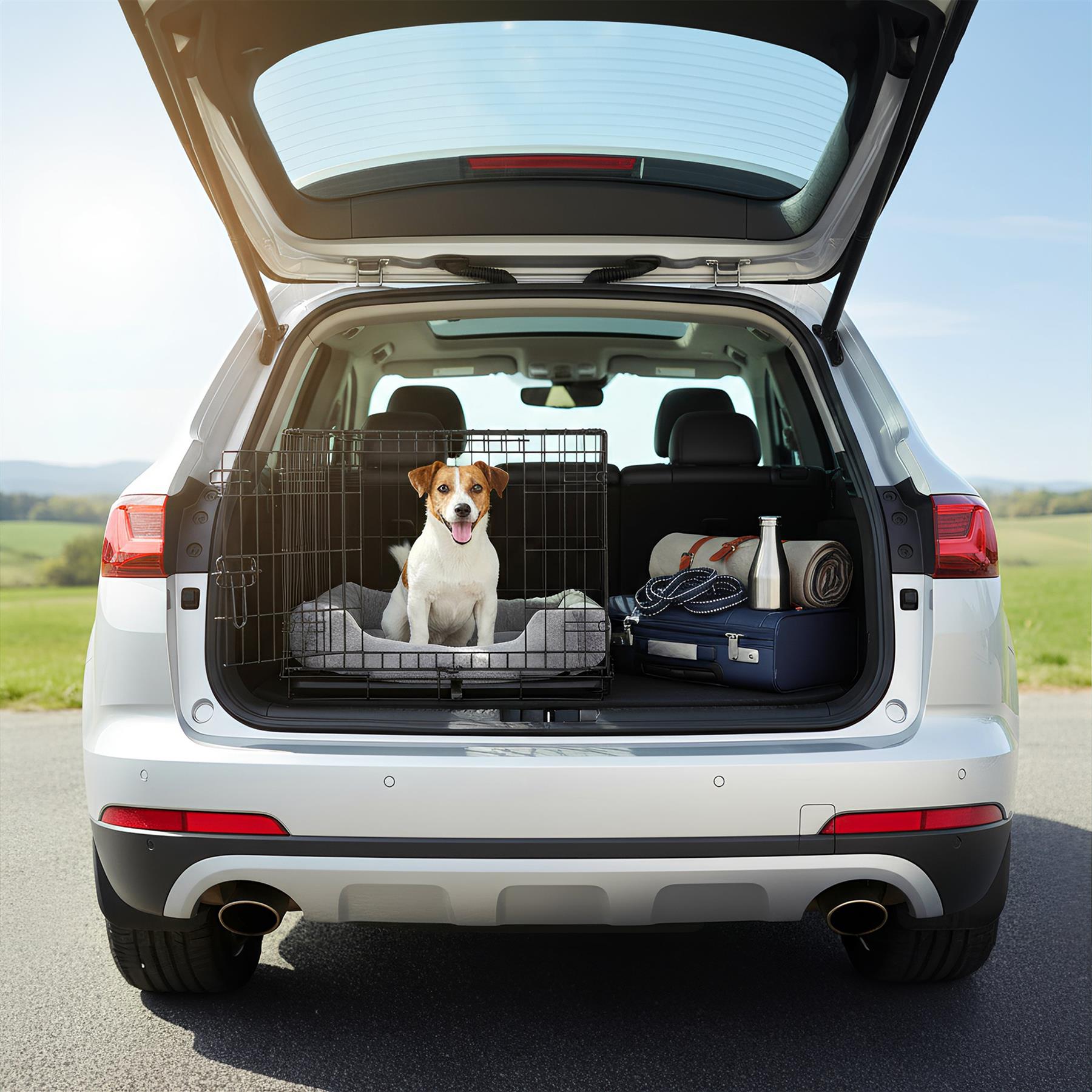 2 Door Metal Dog Crate with Removable Tray - Large