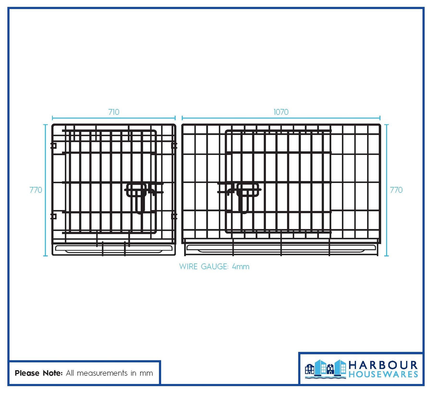 2 Door Metal Dog Crate with Removable Tray - Large