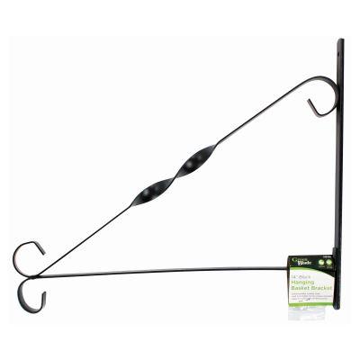 Black Powder-Coated Steel Hanging Basket Bracket - 35.5cm
