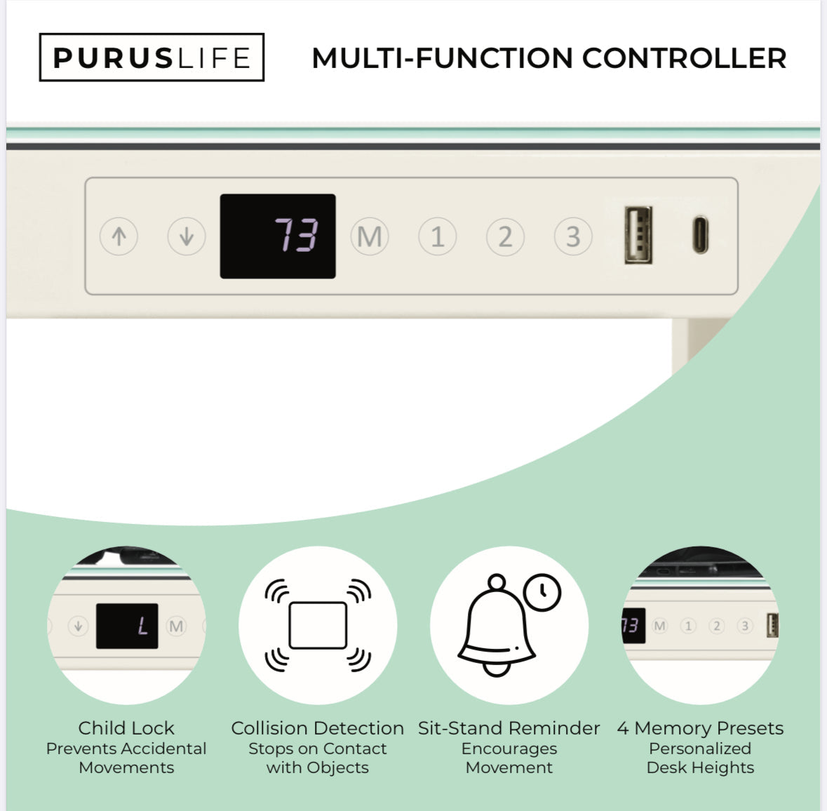 Height Adjustable Desk (Glass Top / Digital Desk)