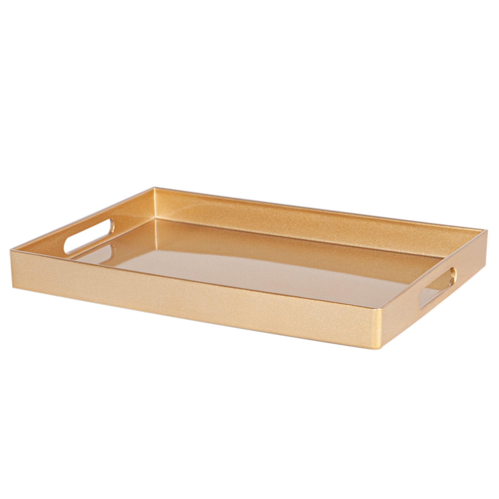 34.5cm x 25cm Gold Rectangle Lacquer Tray