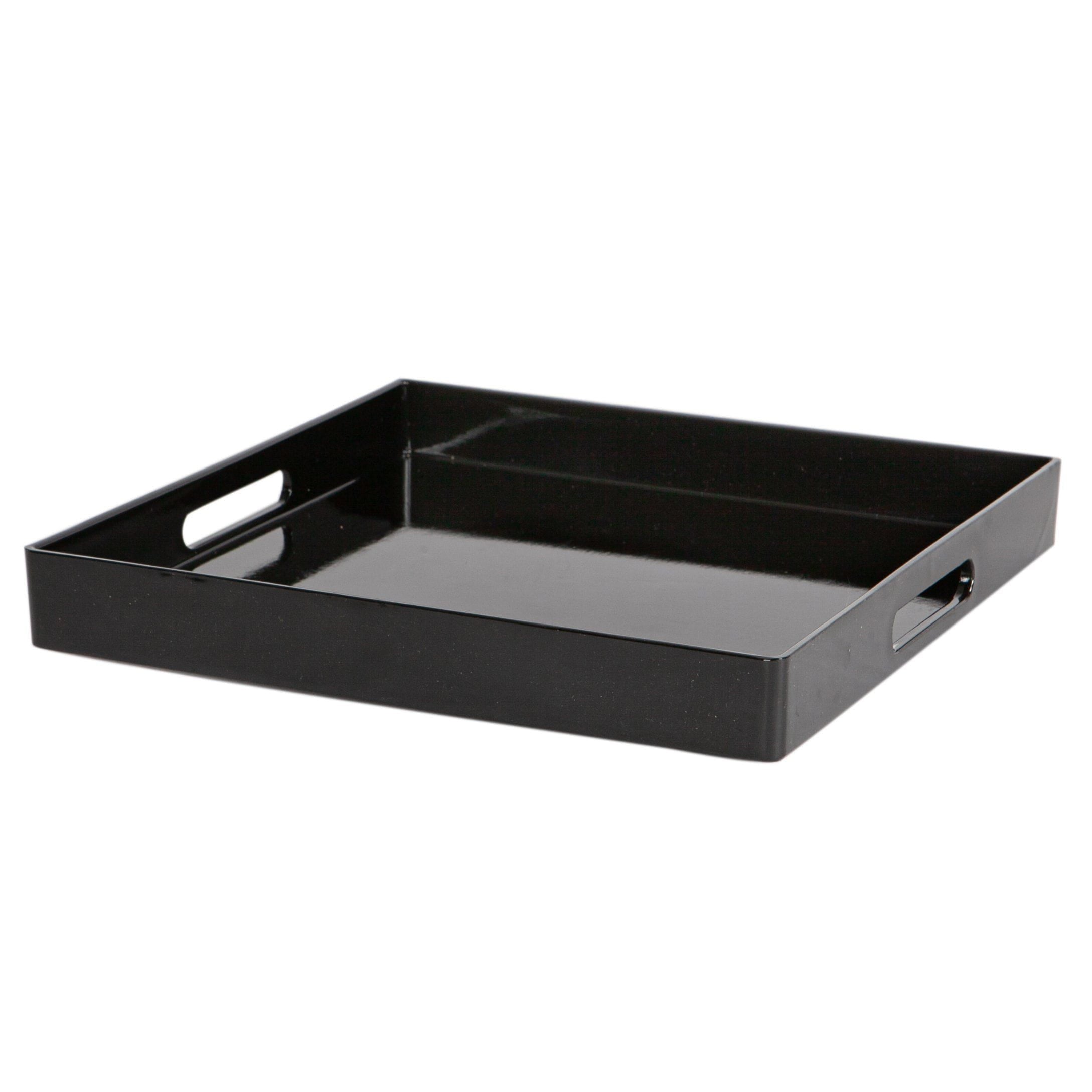 33cm Black Square Lacquer Tray