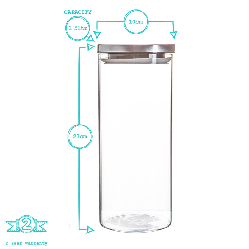 1.5L Scandi Storage Jar with Metallic Lid - By Argon Tableware