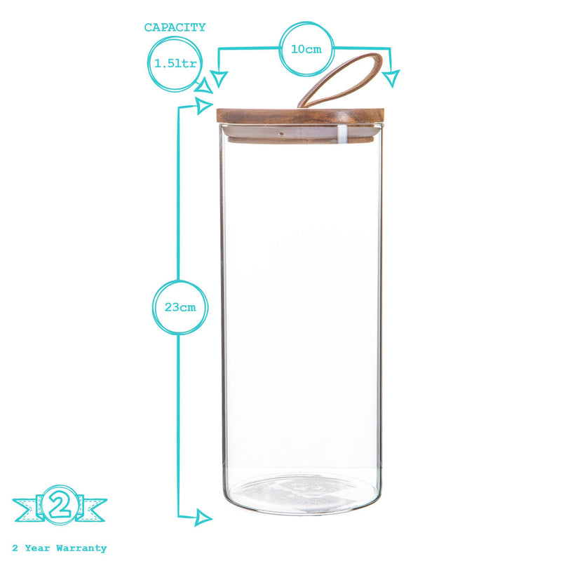 1.5L Scandi Storage Jar with Leather Loop Lid - By Argon Tableware