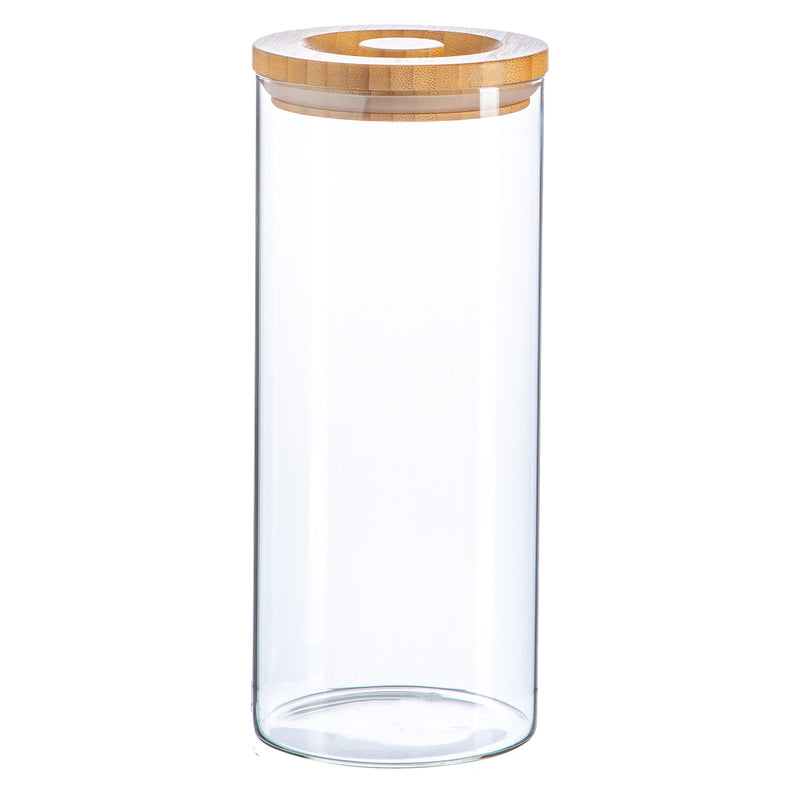 1.5L Scandi Storage Jar with Carved Wooden Lid - By Argon Tableware