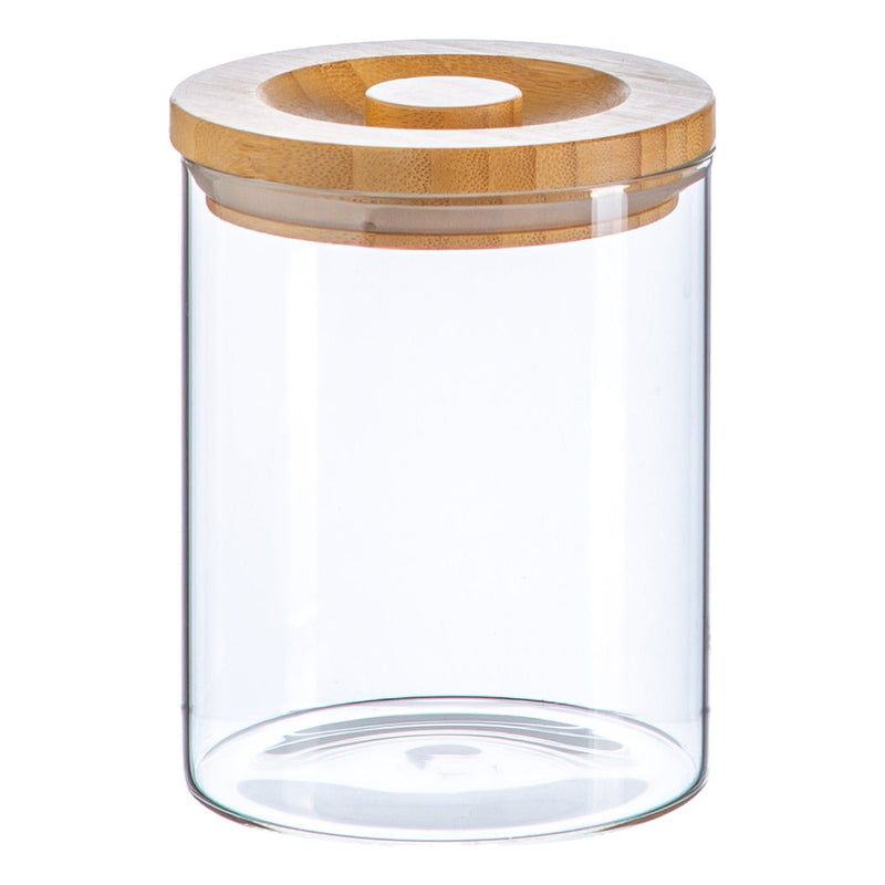750ml Scandi Storage Jar with Carved Wooden Lid - By Argon Tableware