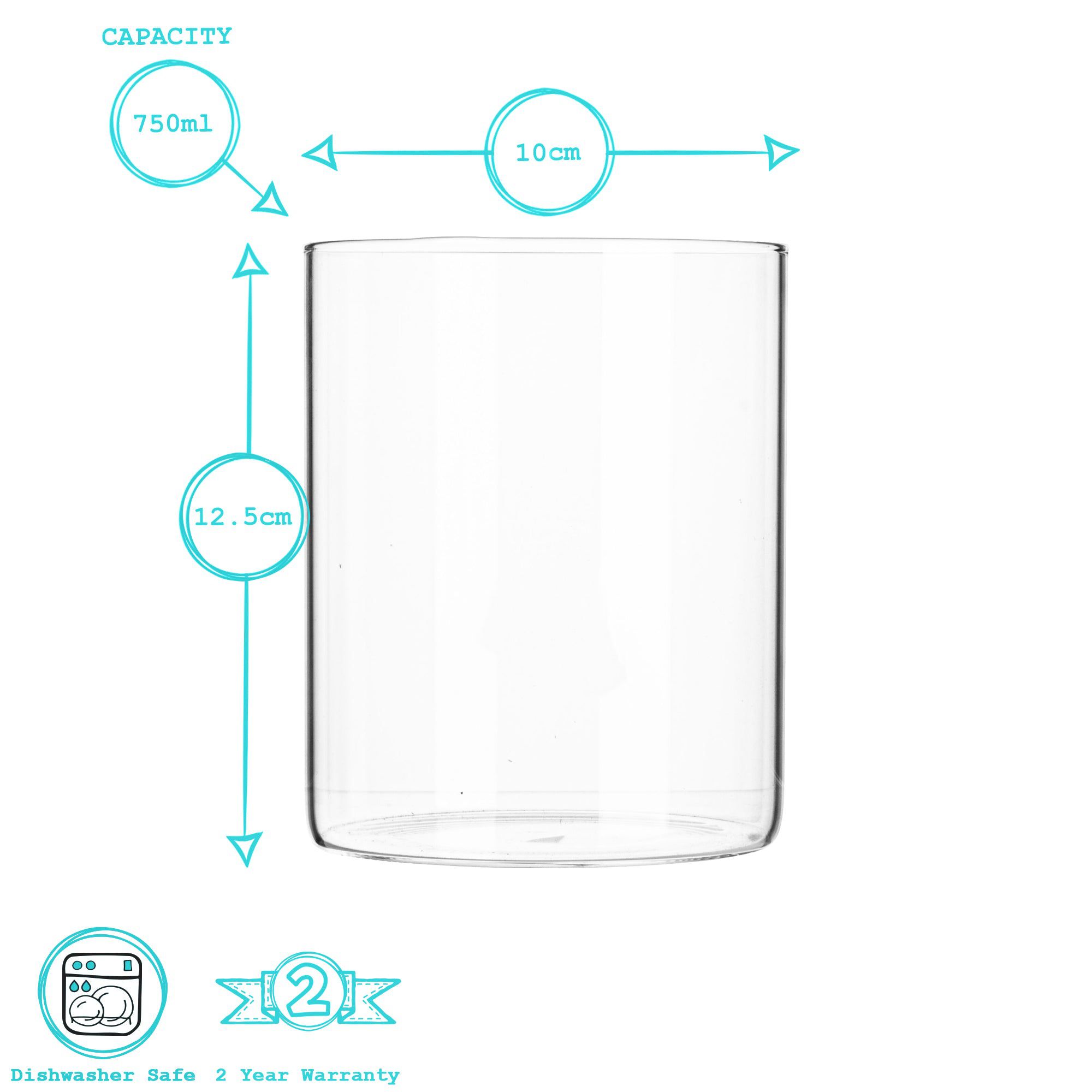 750ml Scandi Storage Jar with Metallic Lid