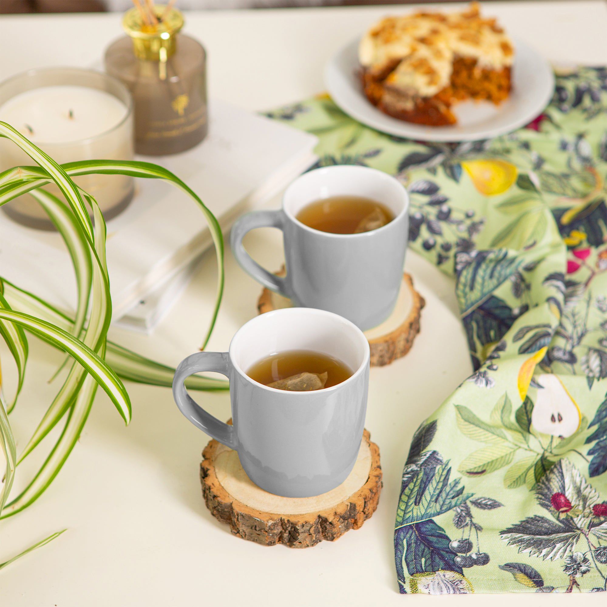 350ml Grey Coloured Coffee Mugs - Pack of Six