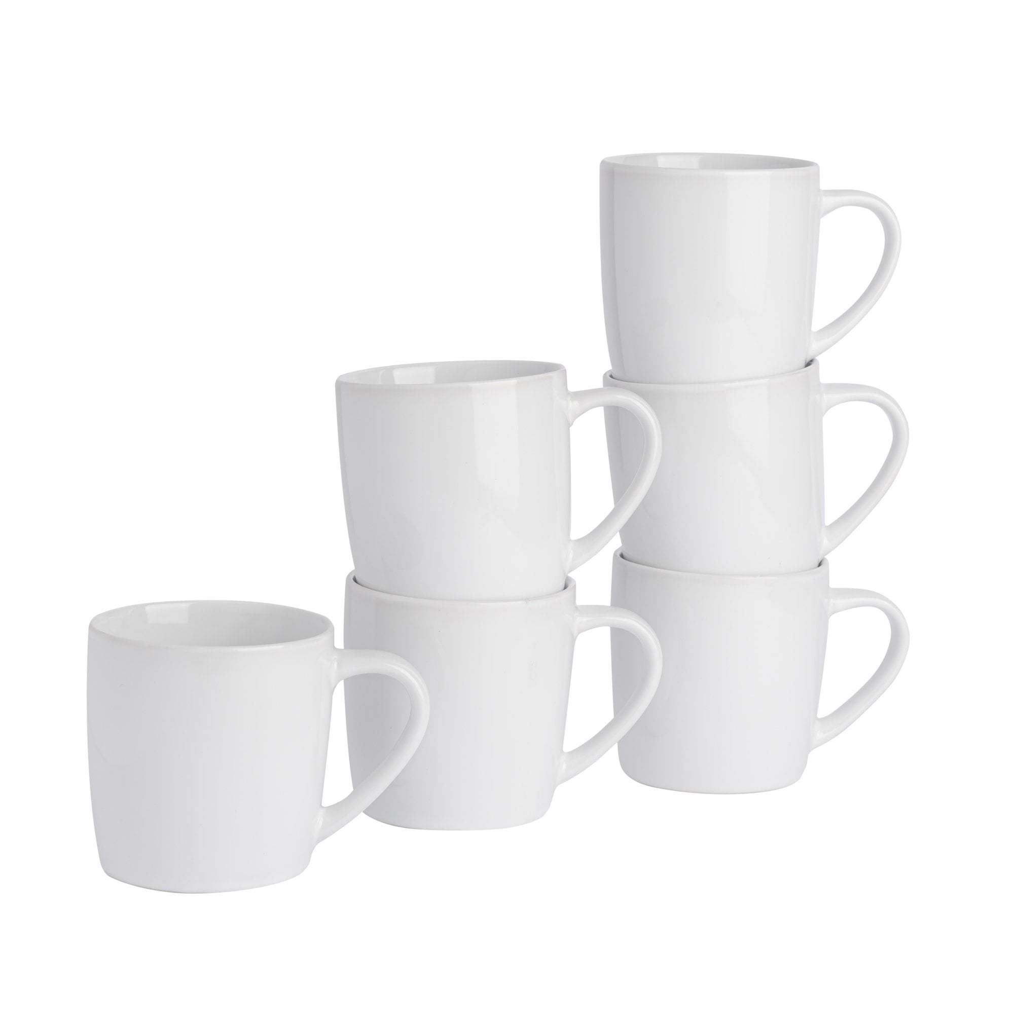 350ml White Coloured Coffee Mugs - Pack of Six
