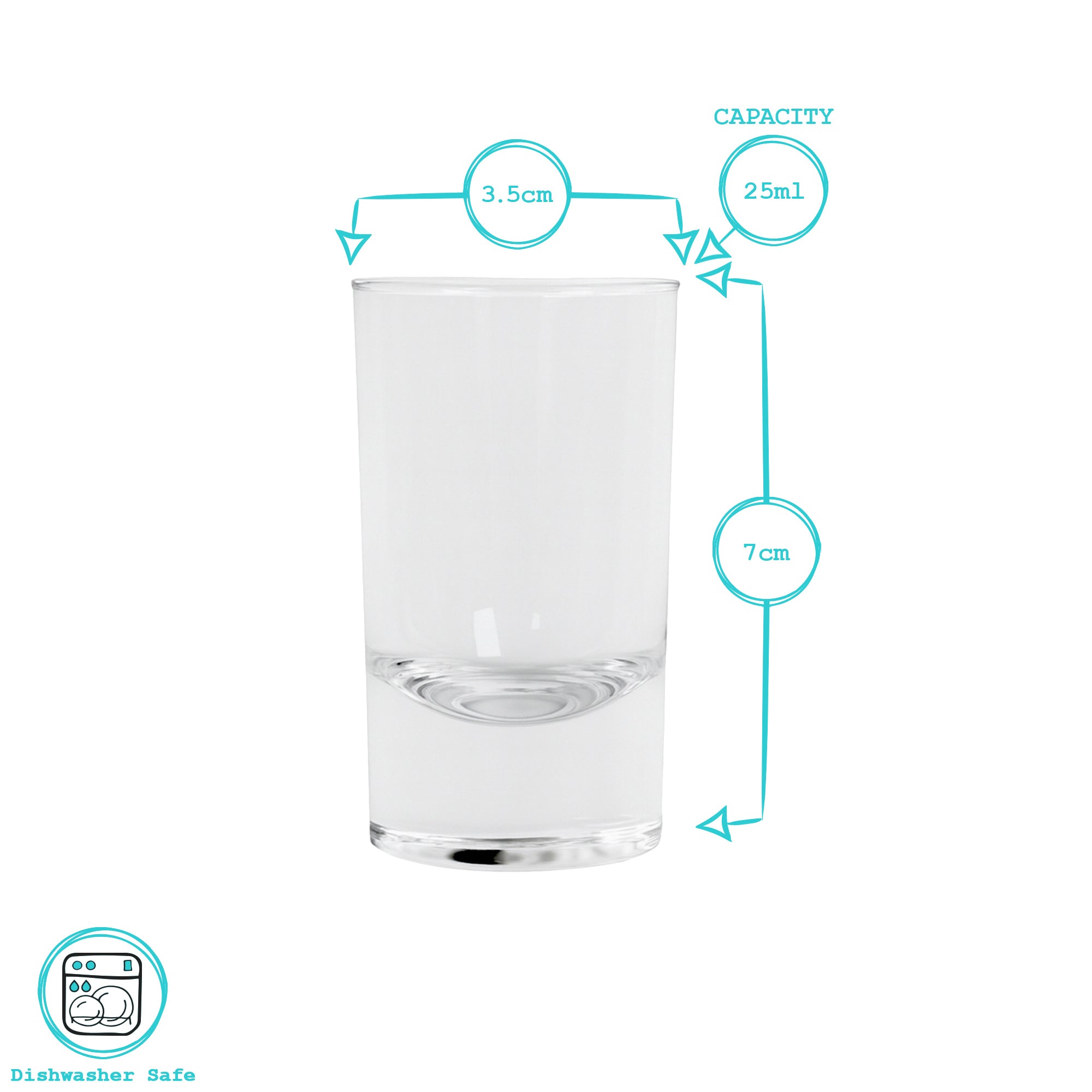 25ml Tall Shot Glasses - Pack of 24