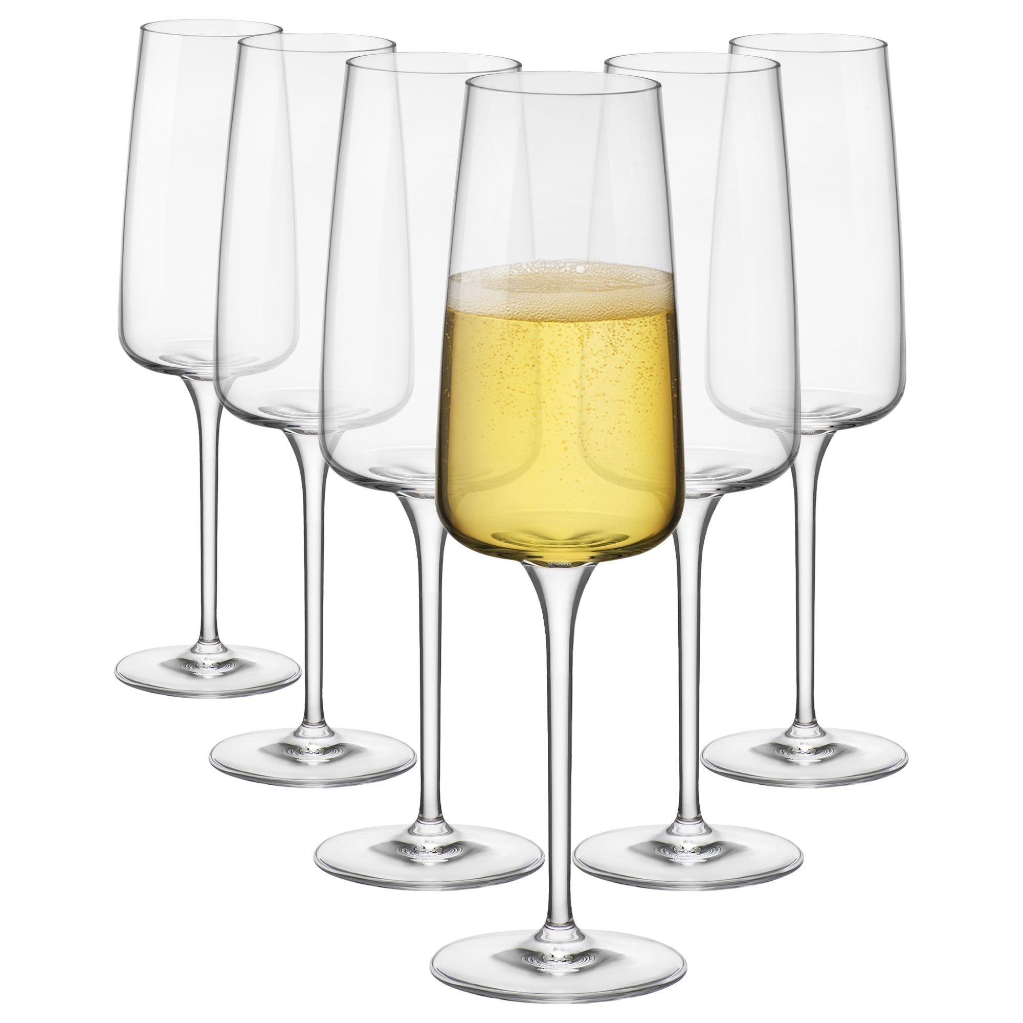 240ml Nexo Glass Champagne Flutes - Pack of 6