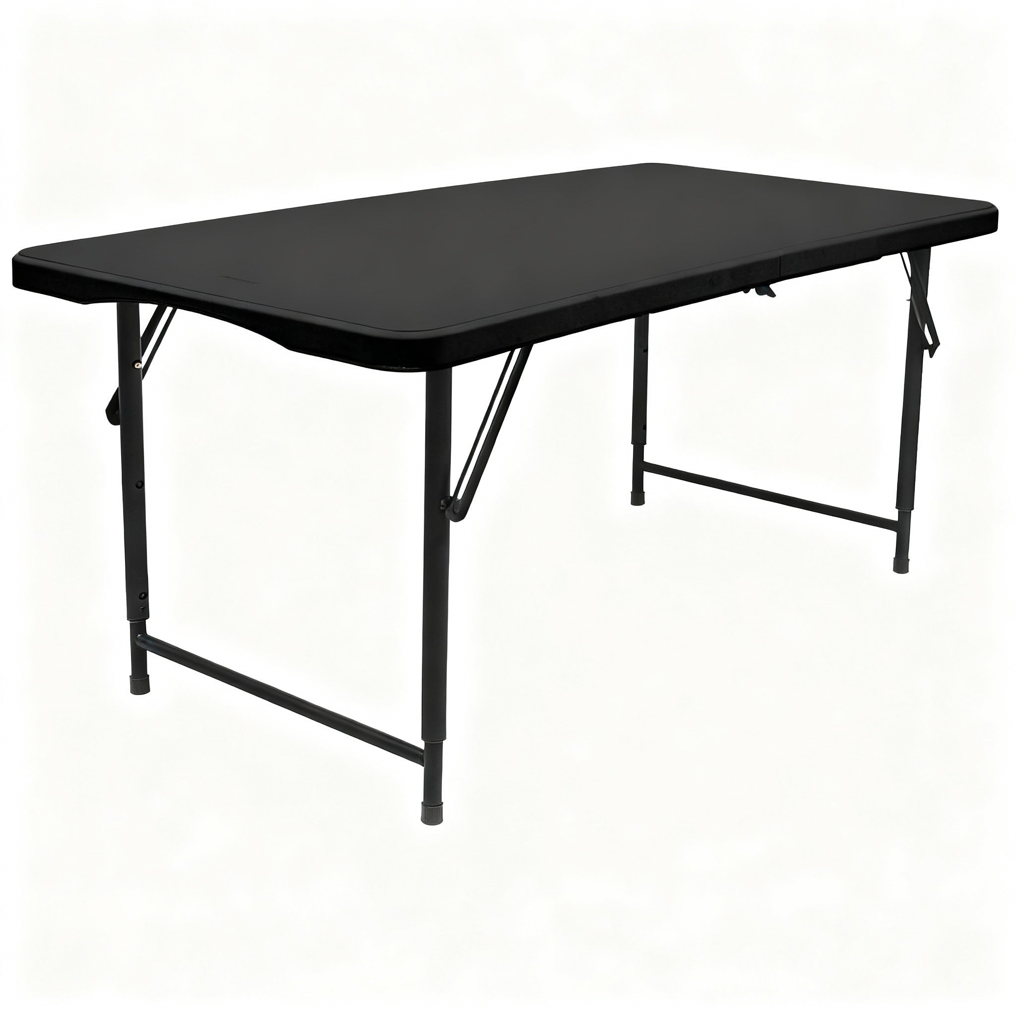 4ft (120cm) Black Height Adjustable Folding Trestle Table