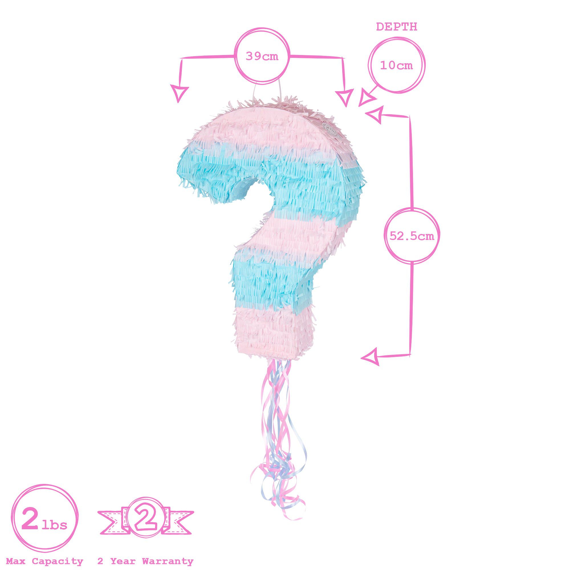 2pc Gender Reveal Pull String Large Pinata Set with Blindfold