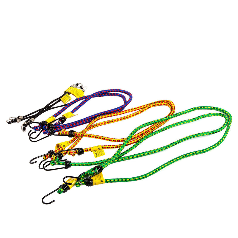 Multicolour Bungee Cords - 4 Sizes - Pack of 10 - By Blackspur