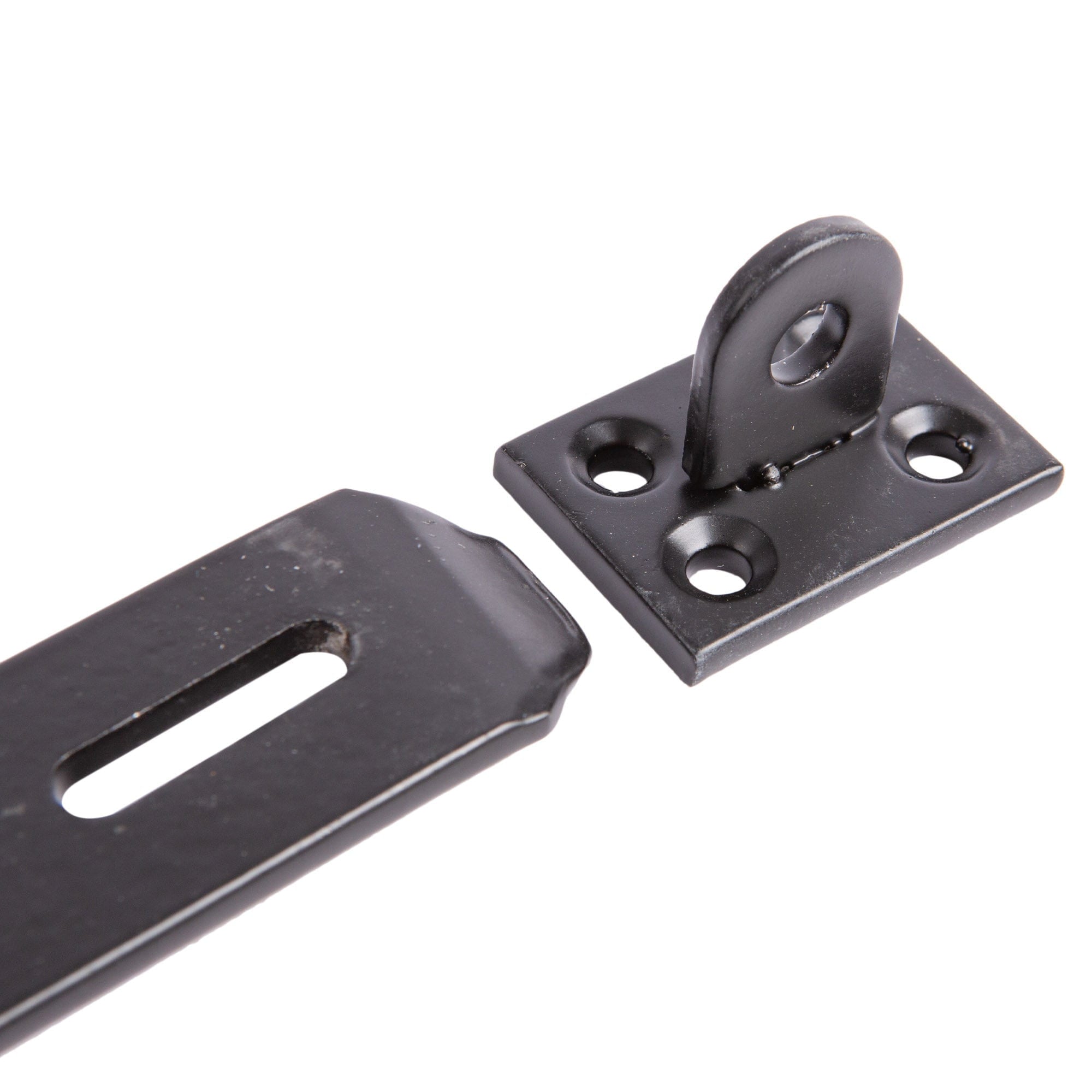 Black 114mm Heavy-Duty Carbon Steel Safety Hasp & Staple