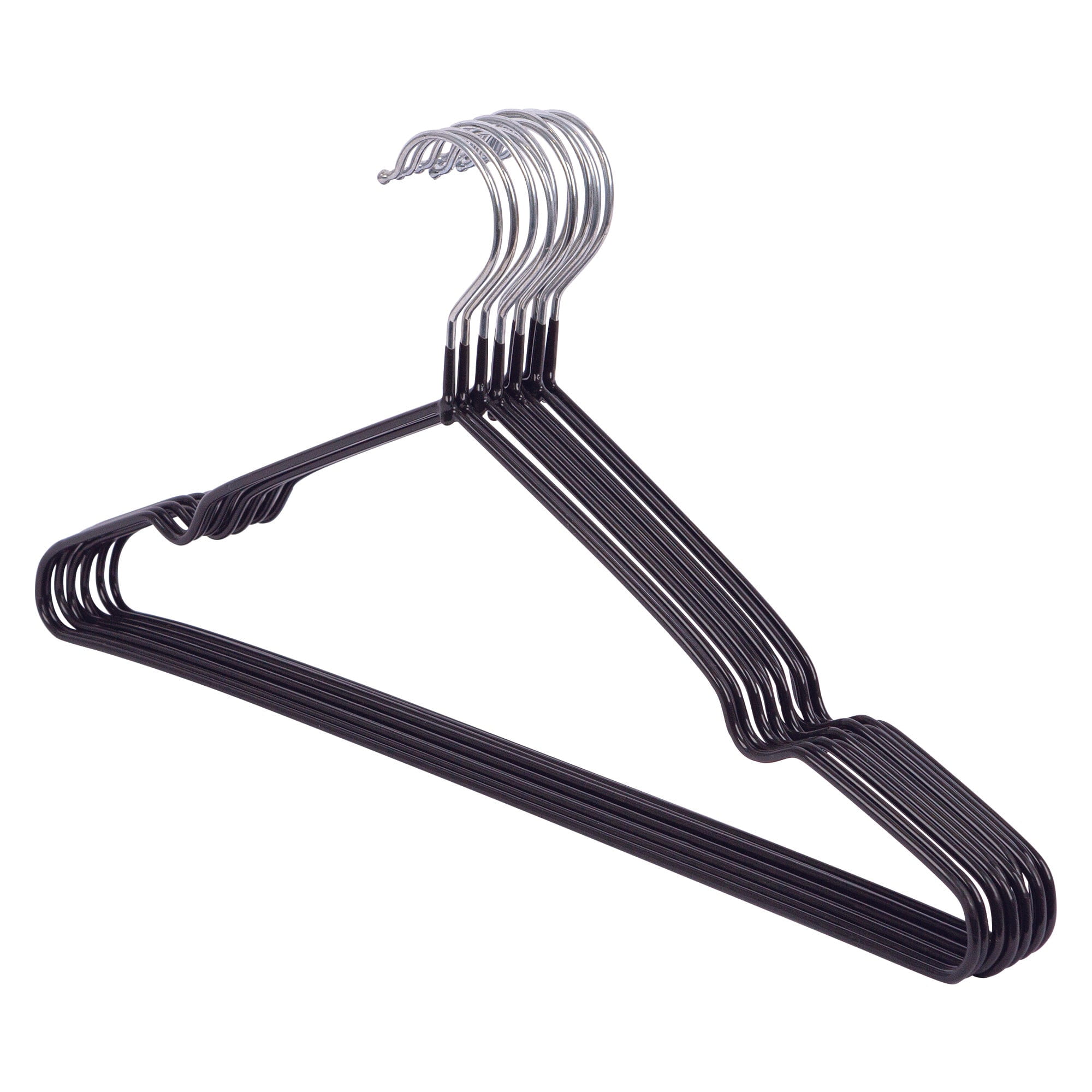 Black PVC-Coated Coat Hangers - Pack of 10 - By Ashley