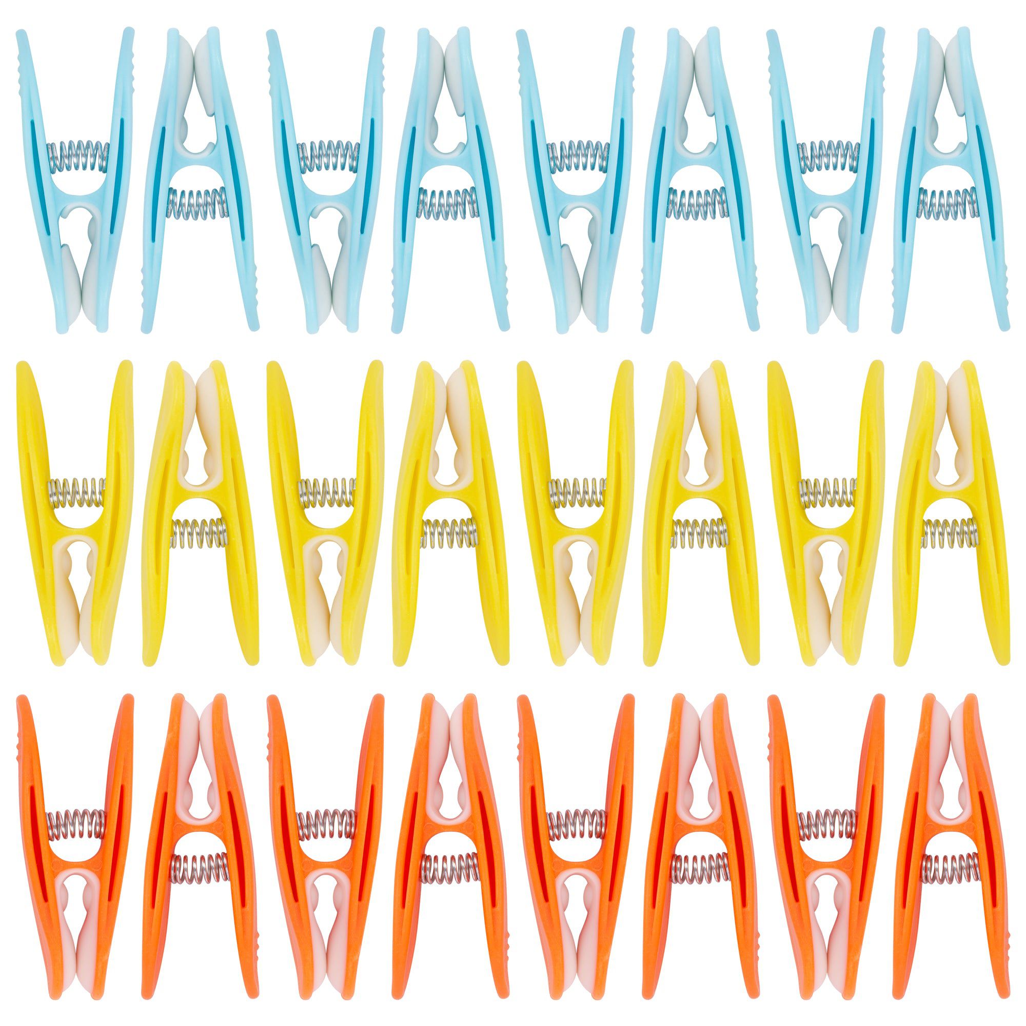 Multi Plastic Soft Touch Clothes Pegs - Pack of 24 - By Ashley