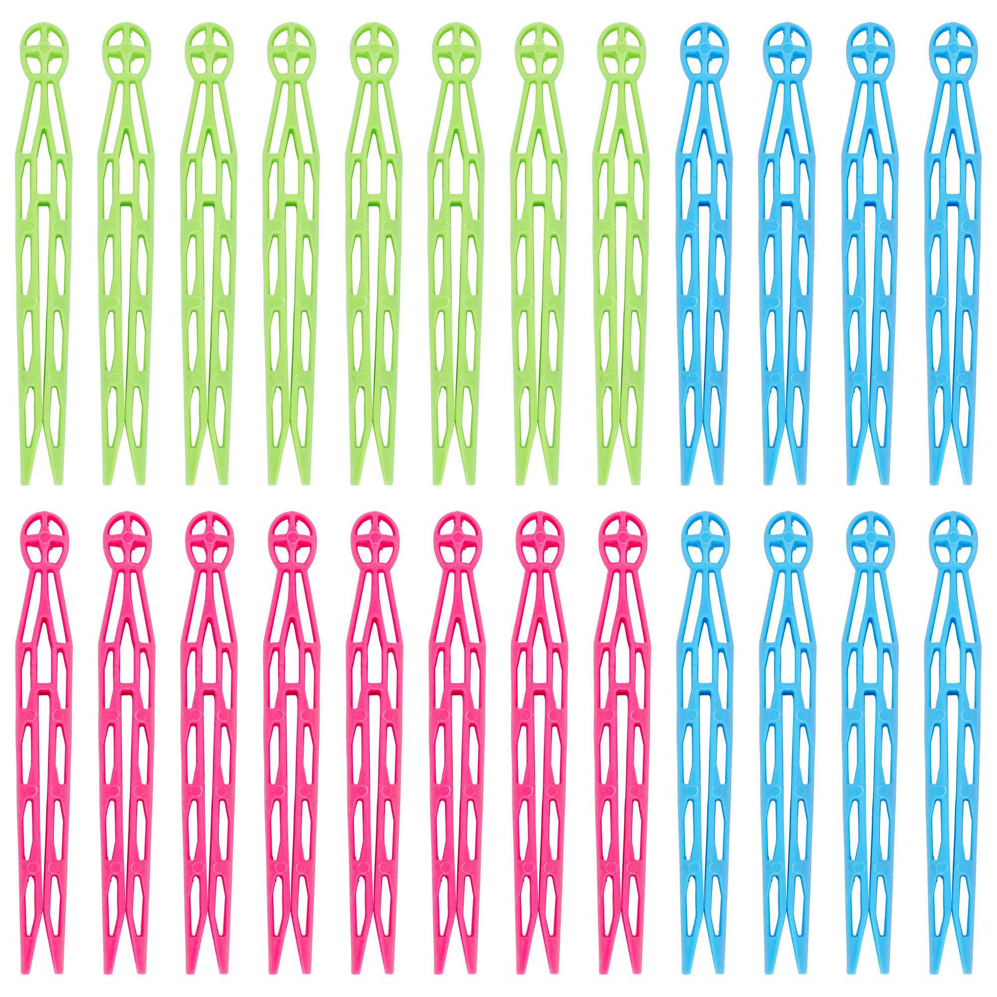 Multi Plastic Dolly Clothes Pegs - Pack of 24 - By Ashley