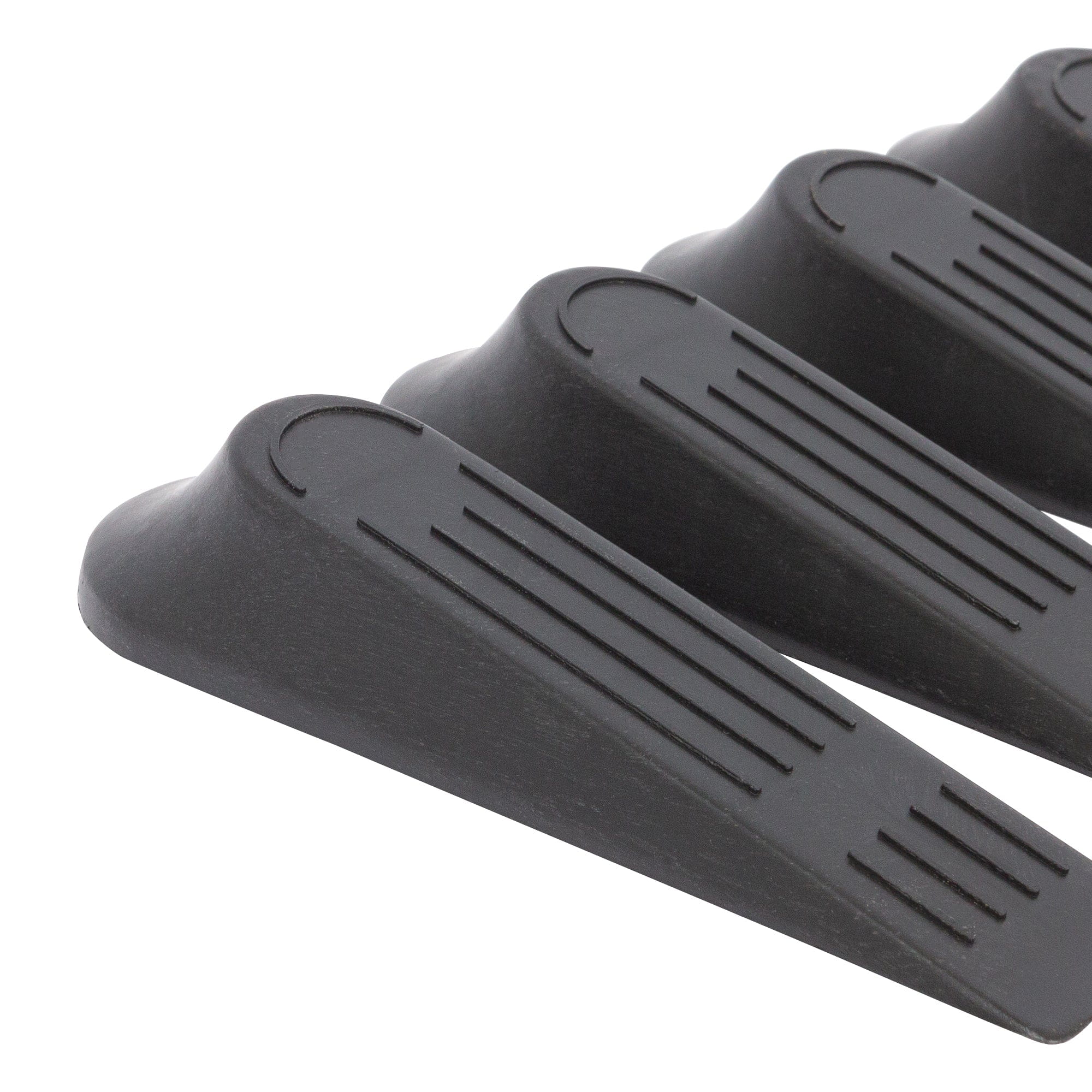 Black Rubber Wedge Door Stops - Pack of 5