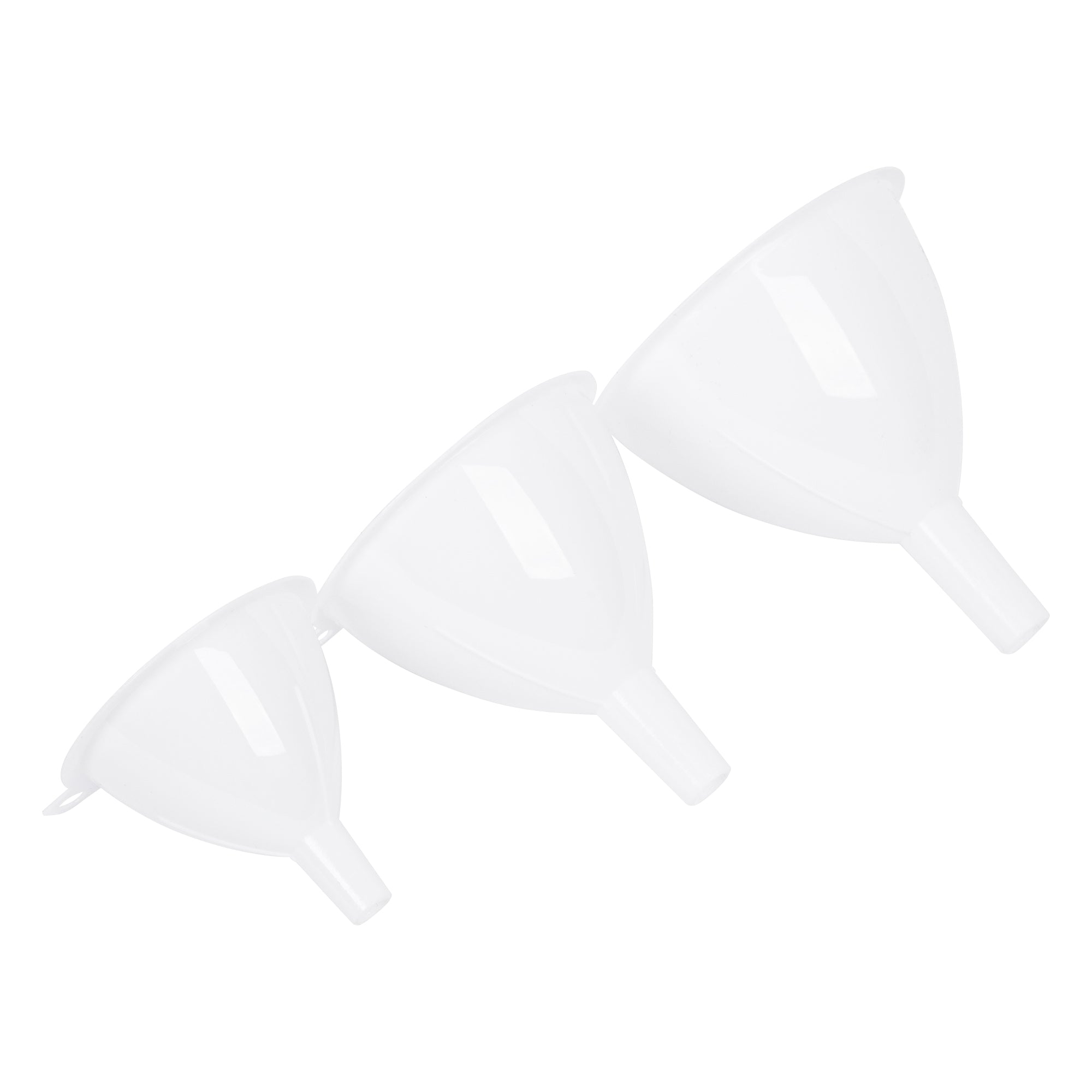 3pc White Polypropylene Funnel Set - By Ashley
