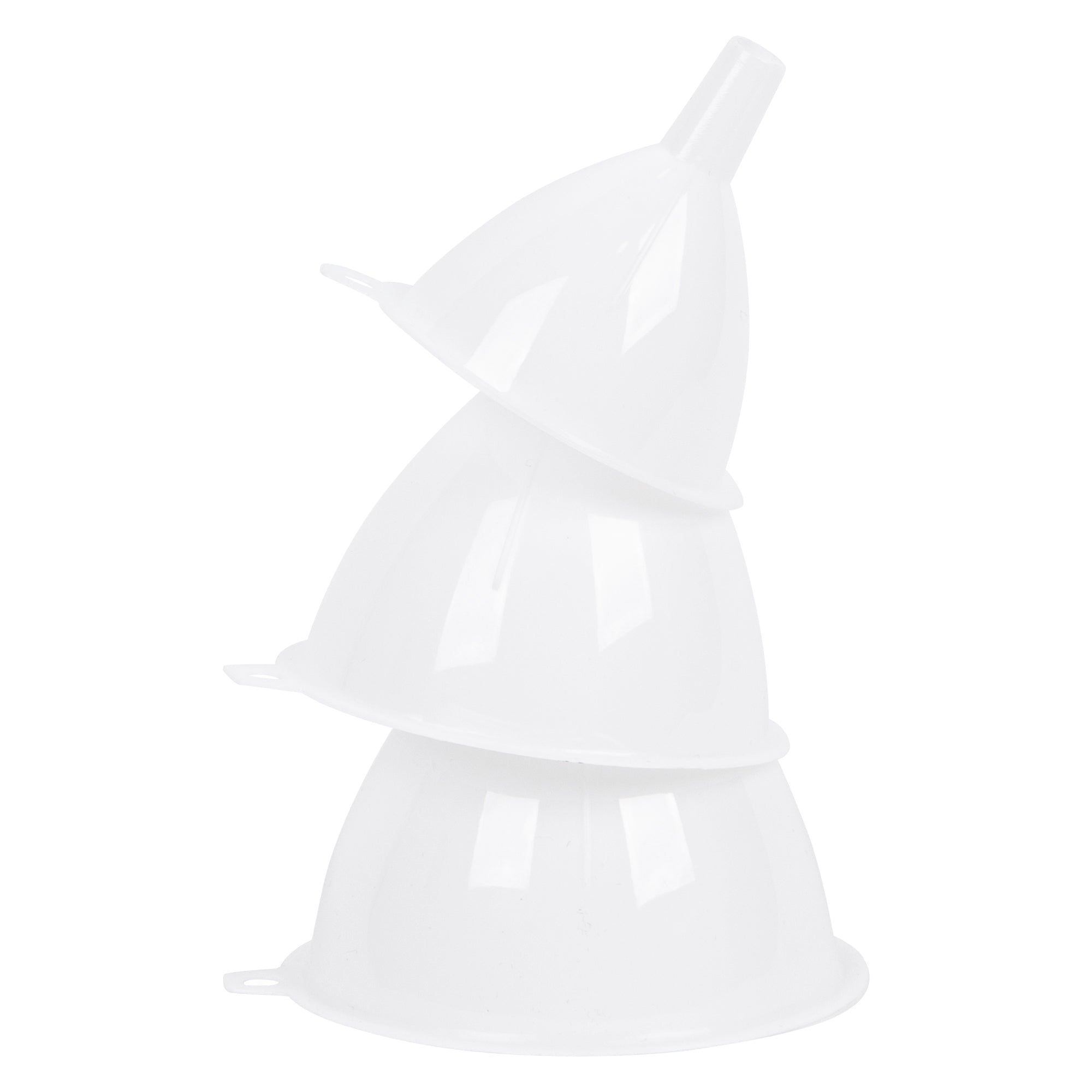 3pc White Polypropylene Funnel Set
