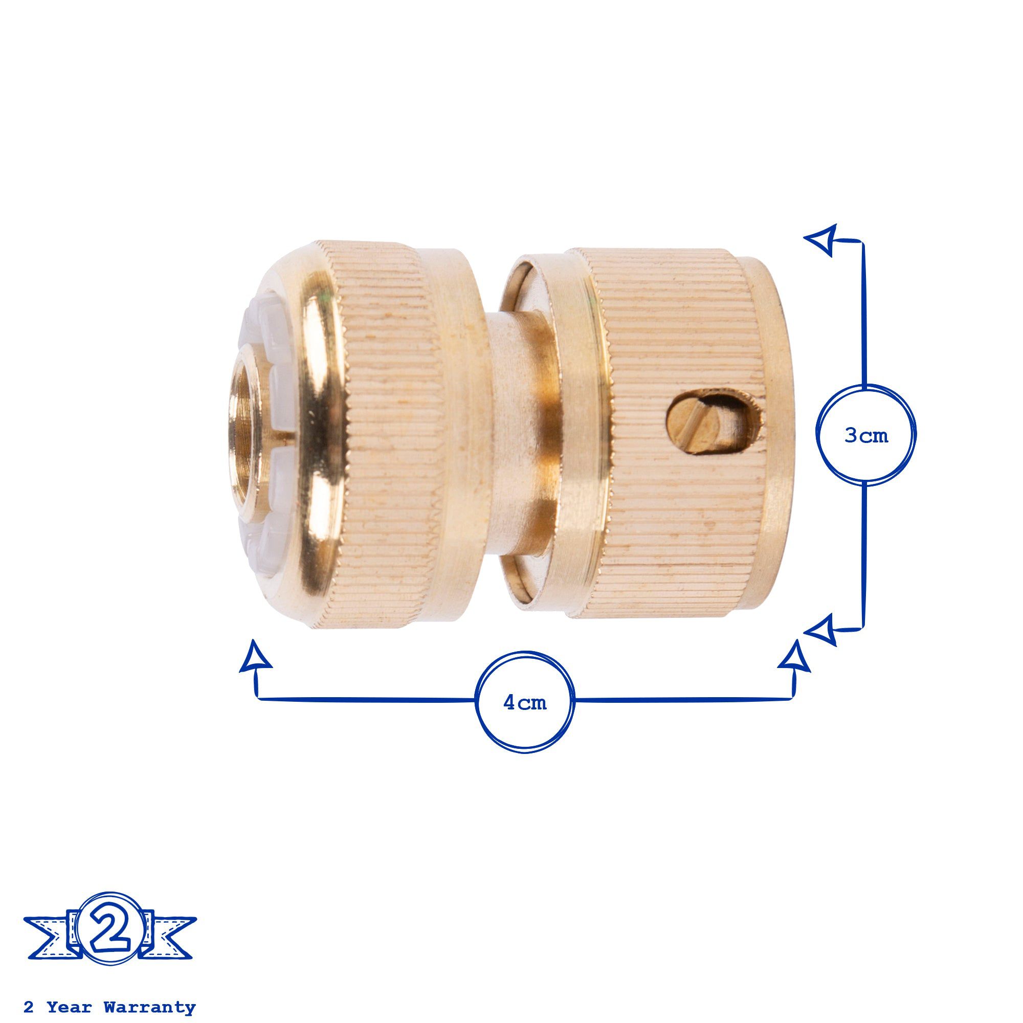1/2" Brass Hose End Connector