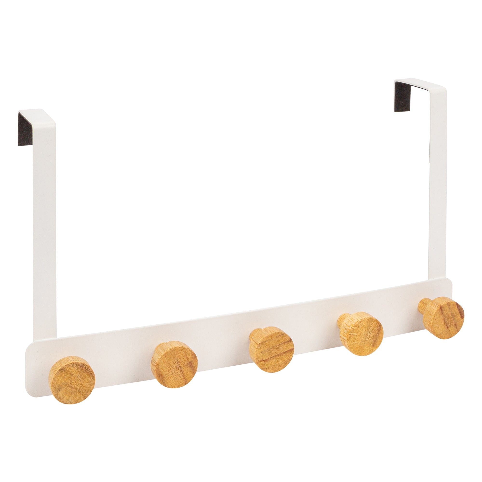 White 5 Hook Iron Over-Door Robe Hook Set - By Ashley