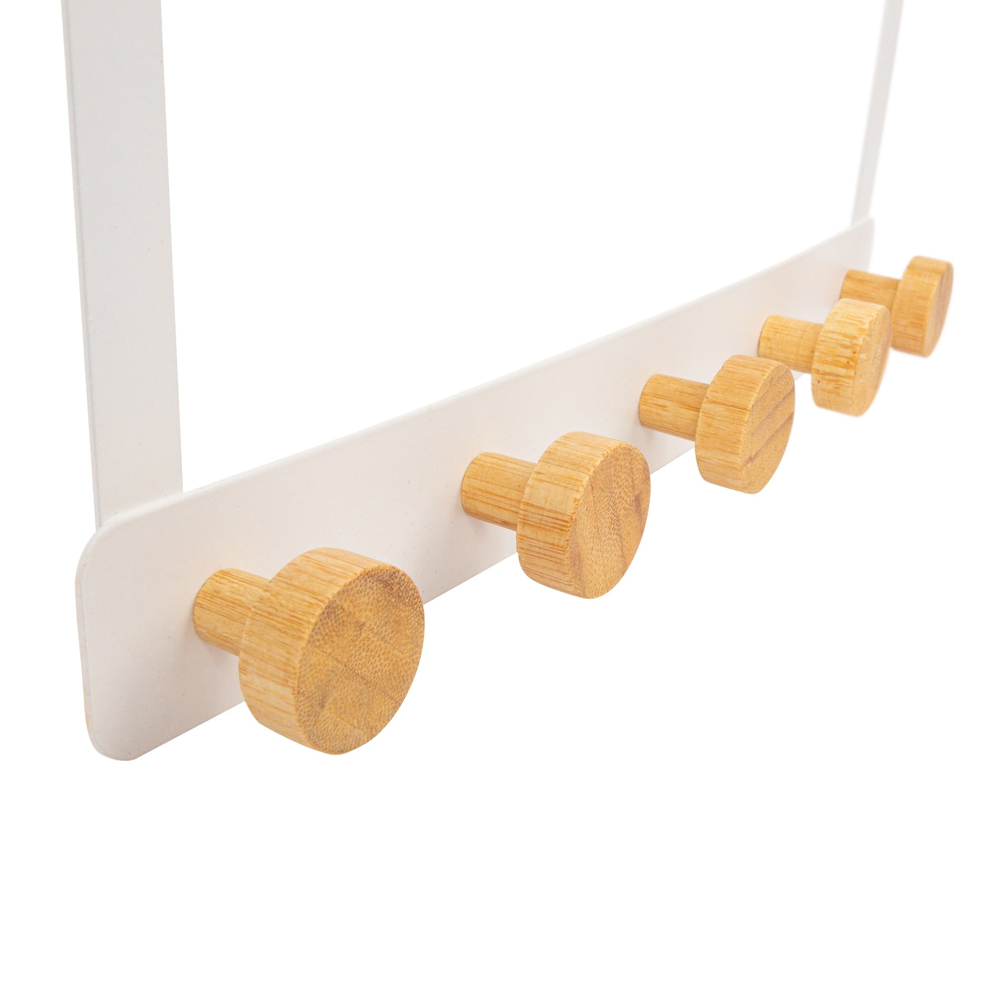 White 5 Hook Iron Over-Door Robe Hook Set