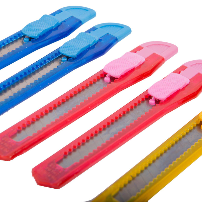 6pc Multicolour Snap-Off Utility Knife Set - By Blackspur