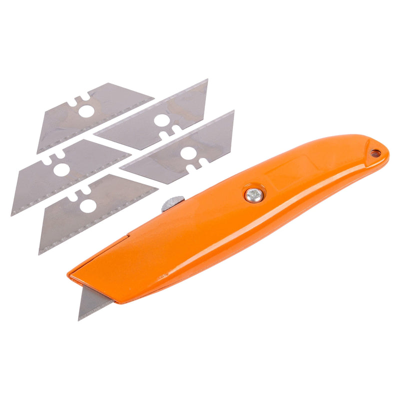 Orange Aluminium Retractable Utility Knife Set - By Blackspur