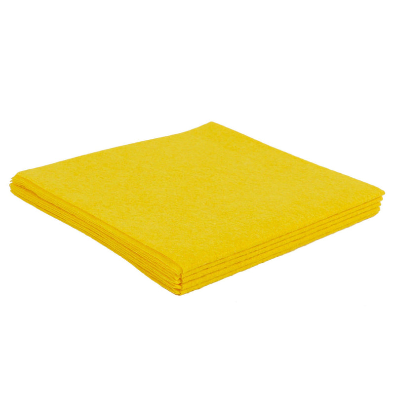 Yellow 35cm x 38cm All-Purpose Cleaning Cloths - Pack of 5 - By Ashley