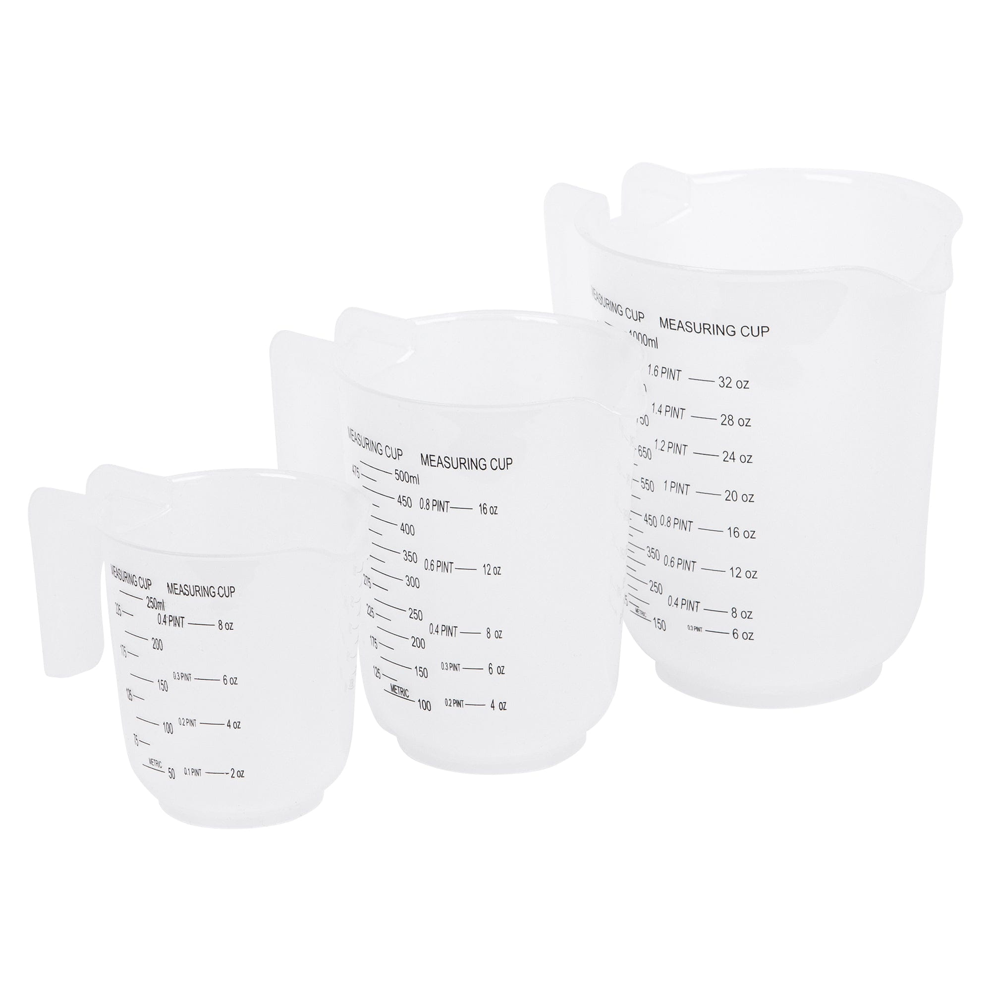 3pc White Plastic Measuring Jug Set - By Ashley