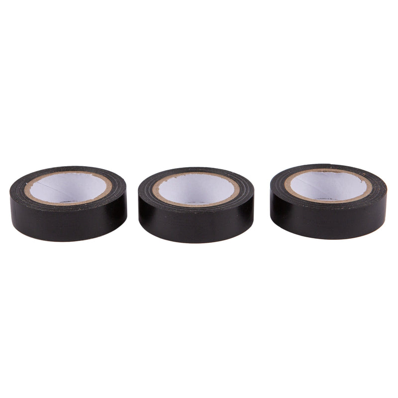 Black 10m x 16mm PVC Insulation Tape - Pack of 3 - By Blackspur