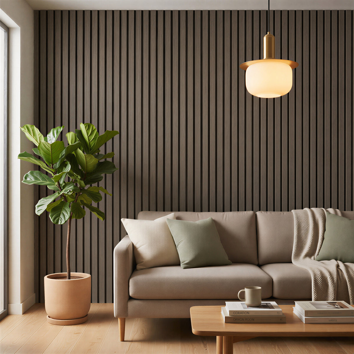 Wooden Acoustic Wall Panels - 120 x 60cm - Grey/Black - Pack of 2