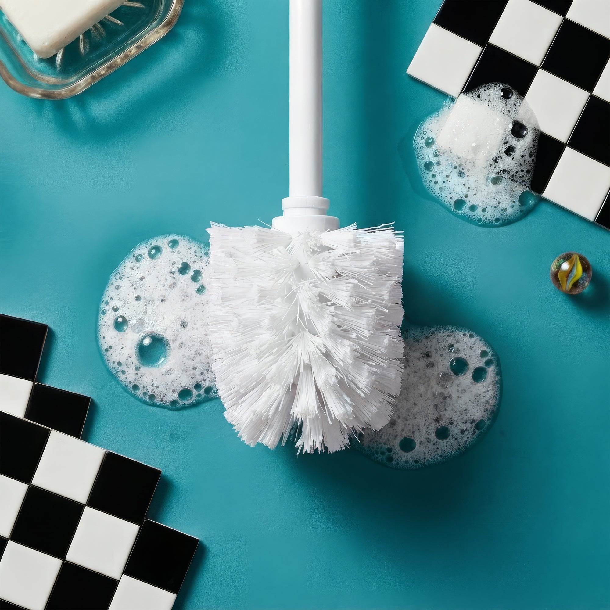 Grey Square Toilet Brush