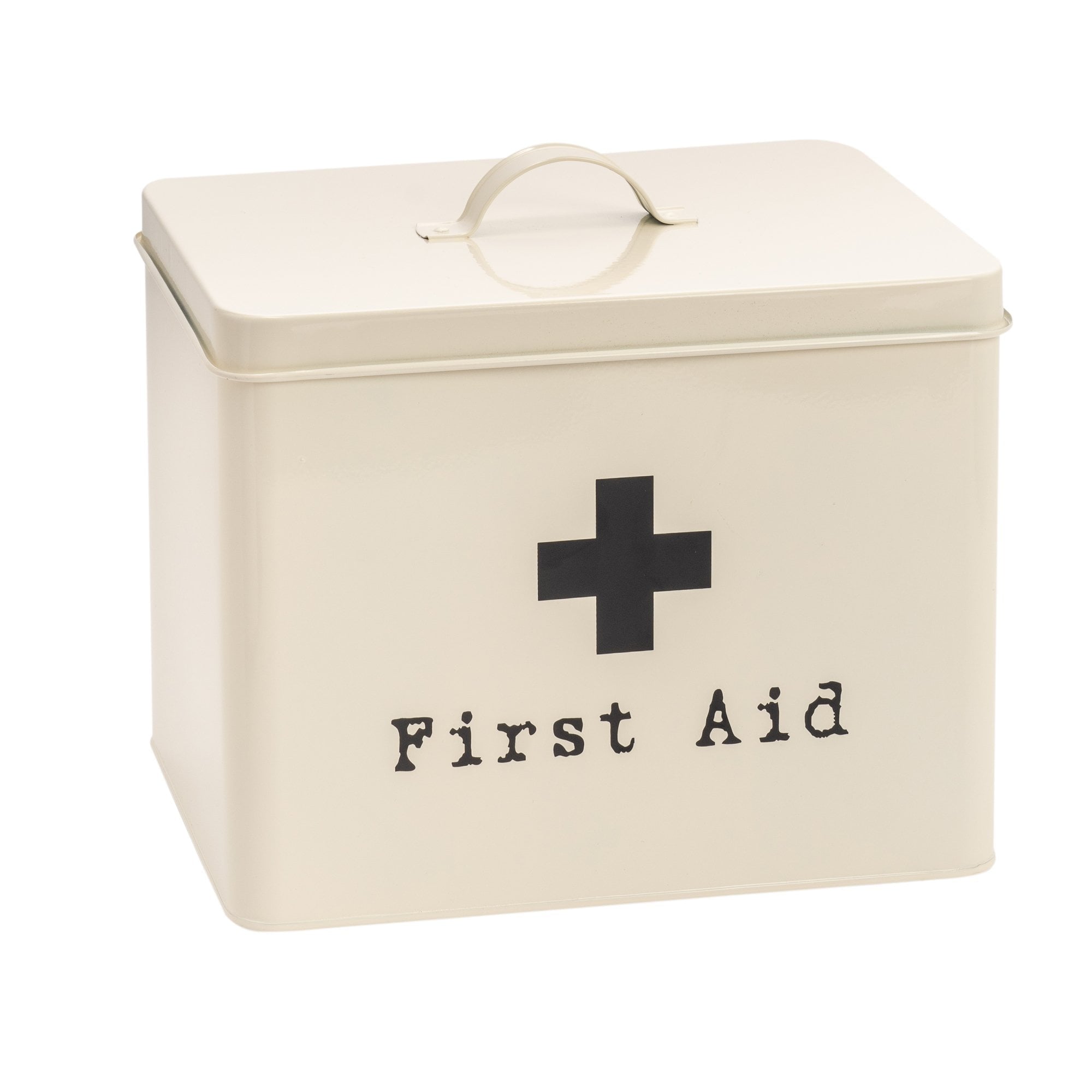 Large Cream Vintage First Aid Tin