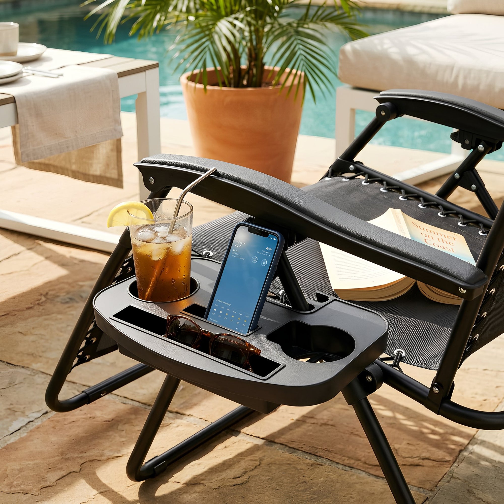 2 Piece Zero Gravity Chair Set - Black
