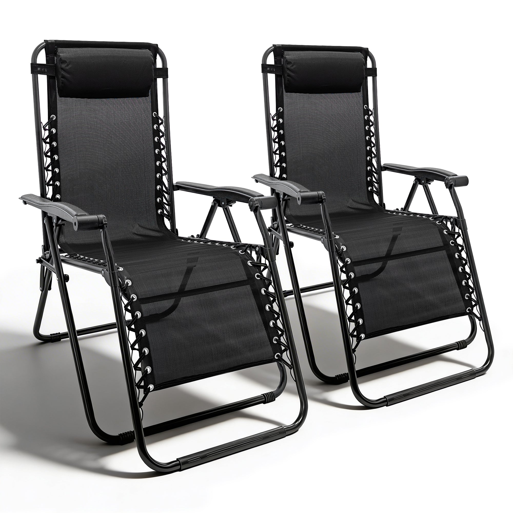 Harbour Housewares 2 Piece Zero Gravity Chair Set - Black