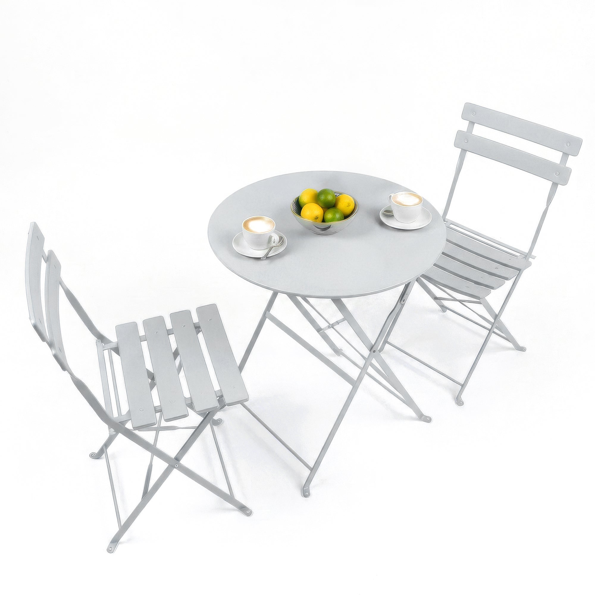 White Two-Seater Round Bistro Set