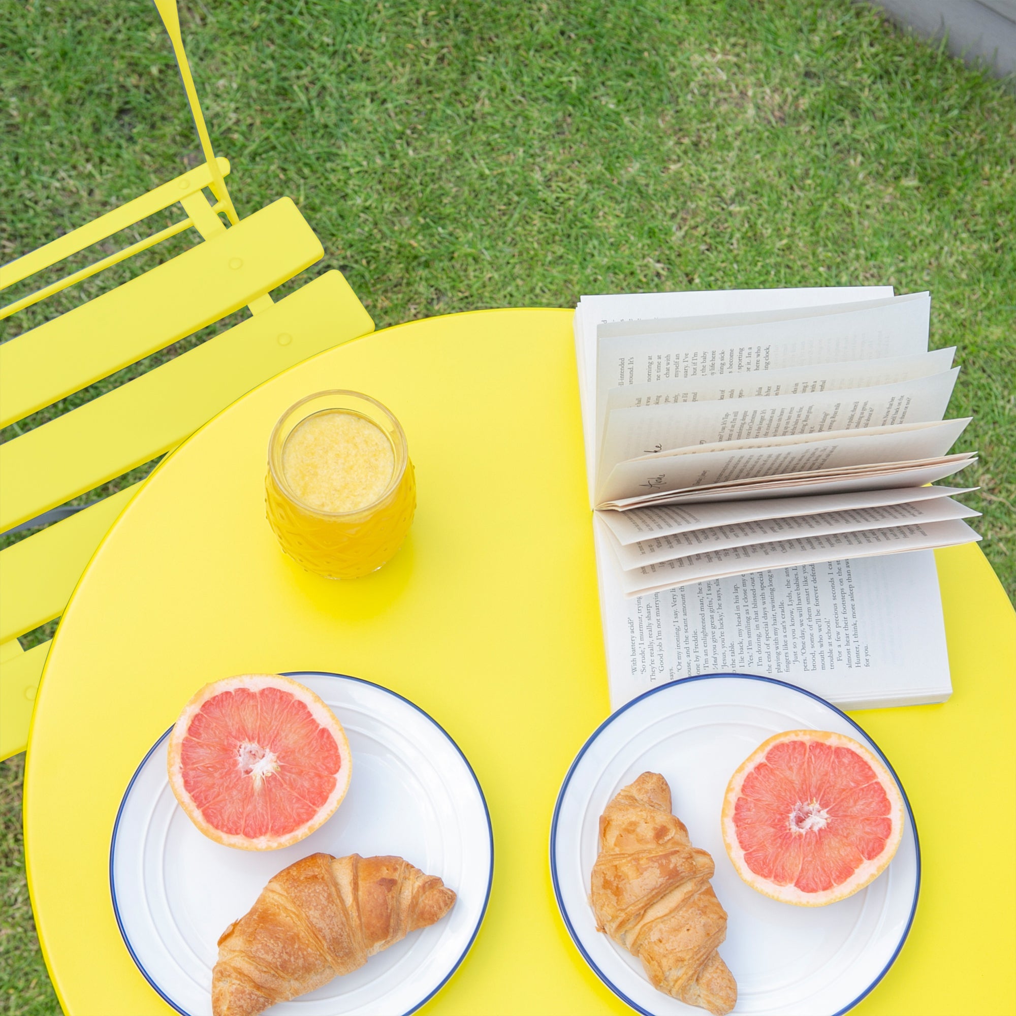 Yellow Two-Seater Round Bistro Set