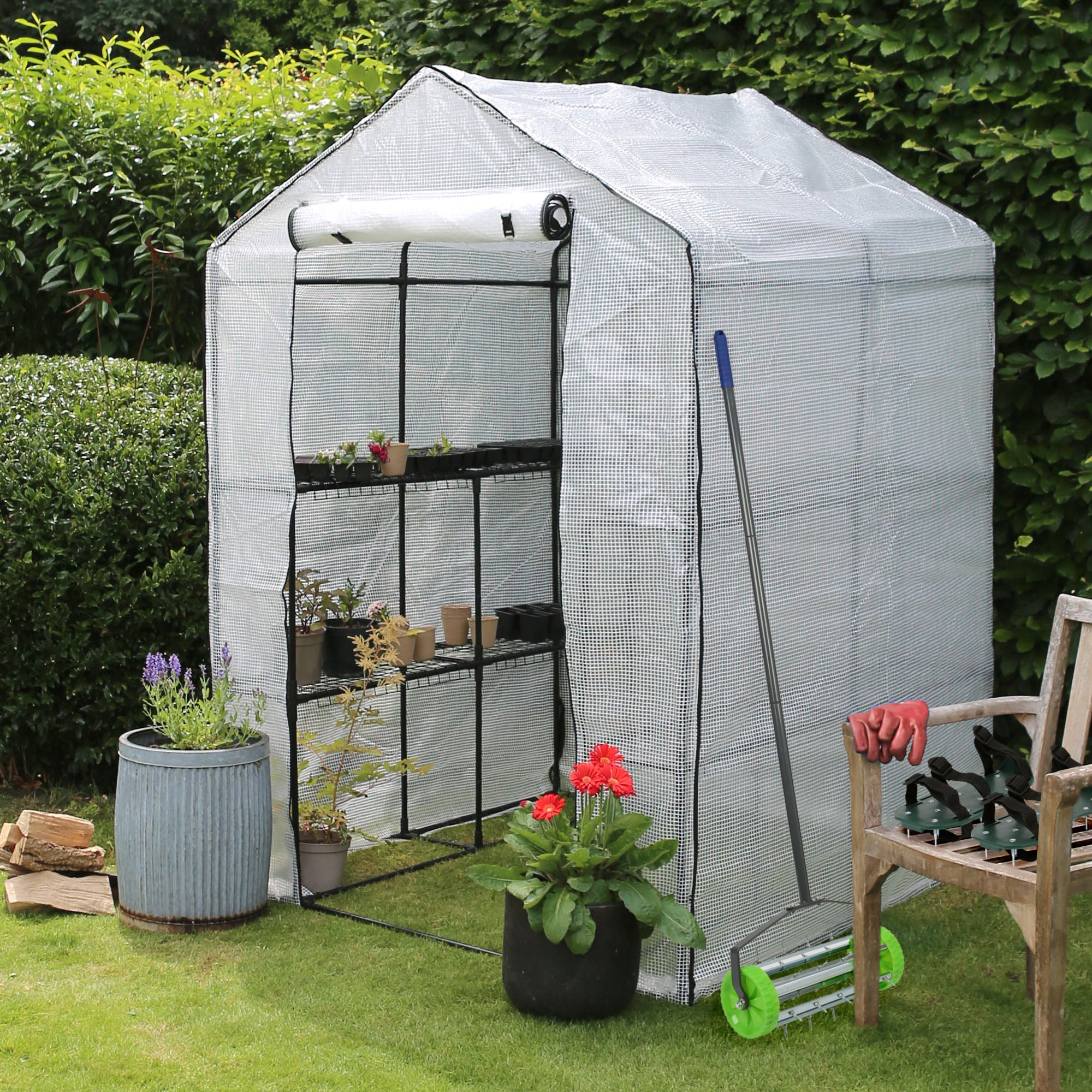 Rolling Lawn Aerator - 40cm x 1.4M - Green