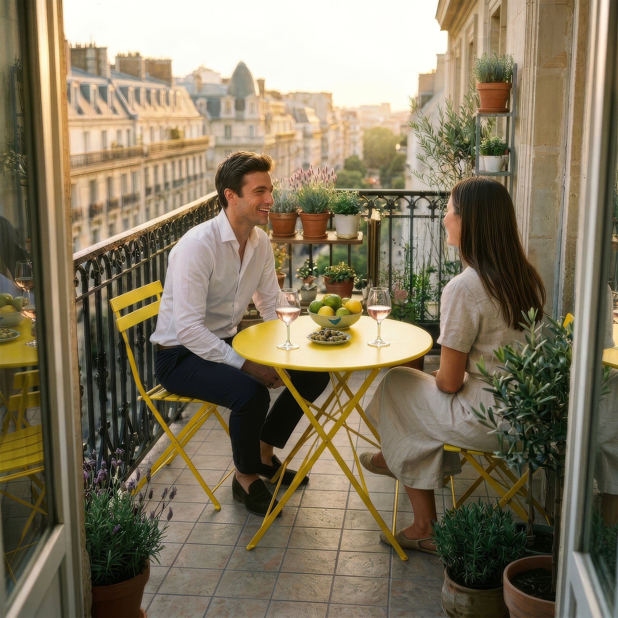 Yellow Two-Seater Round Bistro Set