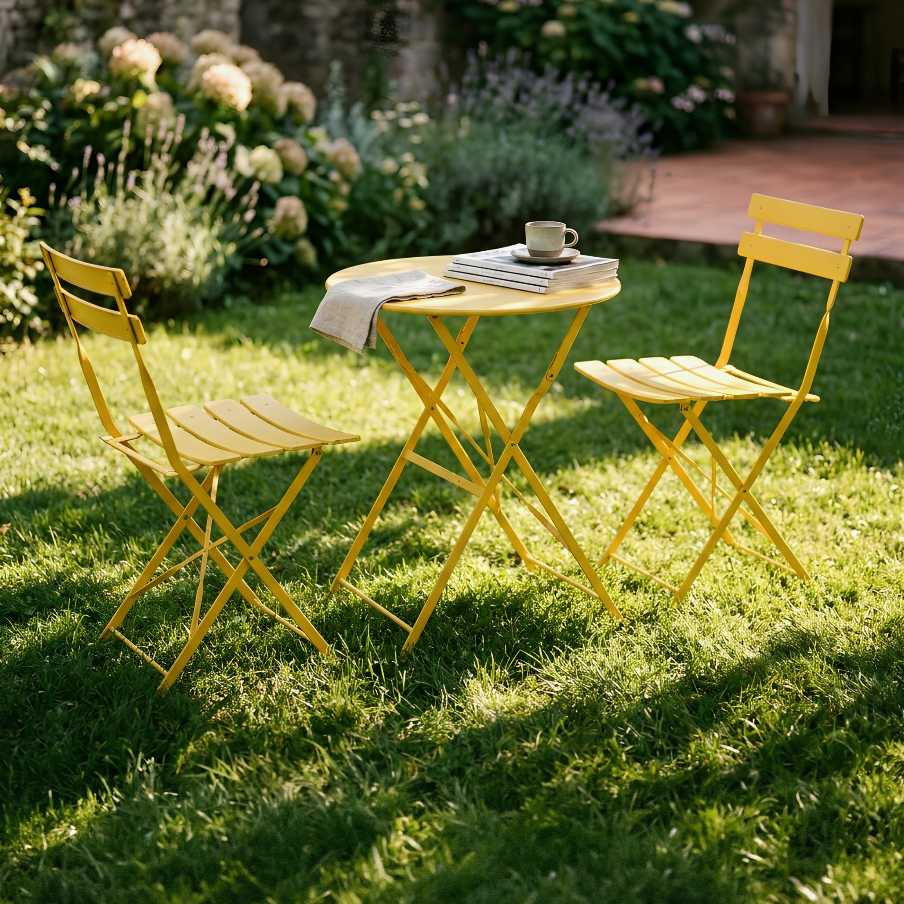 Yellow Two-Seater Round Bistro Set