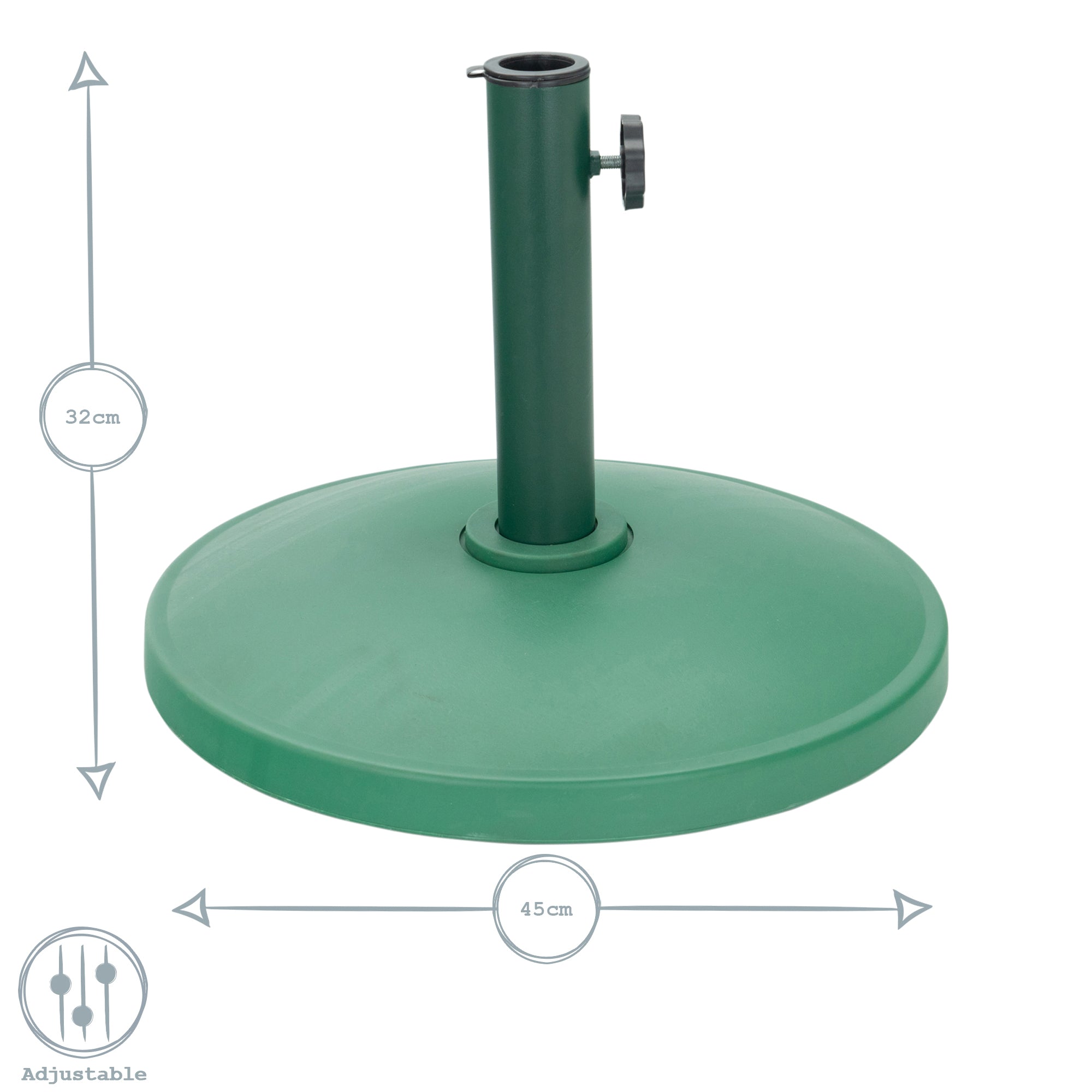 12kg Black Concrete Garden Parasol Base
